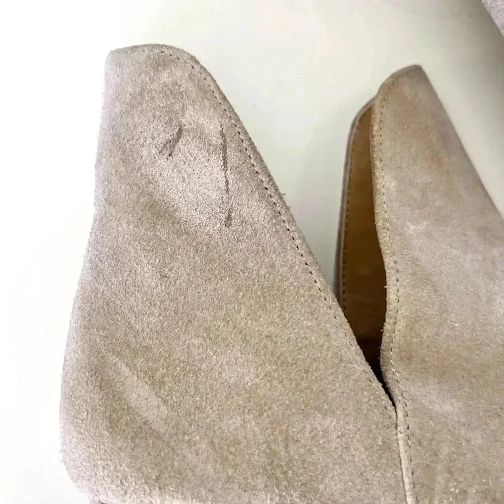 Free People Charm Double V‎ Tan Suede Ankle Boots Size 39.5
